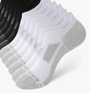 lot 8888 image: BAMBOO COOL Mens No-Show Socks Low Cut Breathable Moisture-Wicking Socks Non Slip Running Workout casual, 6 Packs White 9-12 large