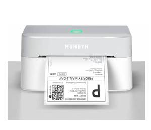 lot 8942 image: MUNBYN Bluetooth Thermal Label Printer RW403B, Wireless 4x6 Shipping Label Printer for Small Business, Compatible with Android, iPhone, Windows, Mac, Chromebook, Print Width 1.57-4.25 (Grey)