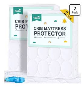 lot 8946 image: Crib Mattress Protector Sheets Waterproof 2 Pack,