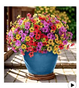 lot 8949 image: Artificial Flowers Fake Plants for Outdoors Spring Decoration, 13Bundles Silk Realistic UV Resistant Faux Flowers