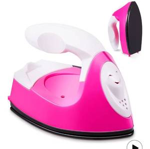 lot 8956 image: Honoson Mini Craft Iron Mini Heat Press Small Iron 3.93 x 2.36 x 2.76 in Portable Handy Tiny Flatiron with Charging Base Accessory