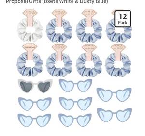 lot 8972 image: Satin Bridesmaid Scrunchies Bachelorette Hair Ties Set of 6 sunglasses Bridal Shower