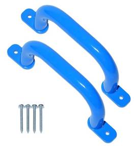 lot 9002 image: 10 Inch Blue Metal Playground Handles 1 Pair
