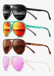 lot 9014 image: 4 Pack KUGUAOK Polarized Aviator Sunglasses for Women Men Sports Style UV400 Protection Running Sun Glasses Vintage Trendy Shades