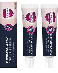 lot 9029 image: 2Pcs Thermoplastic Denture Adhesive, Refits and Tightens Loose Upper and Lower Dentures and Partials, Comfortable, Secure Denture Grip for Up to 4 Days