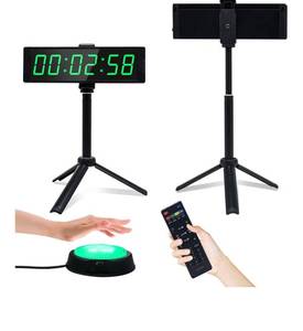 lot 9051 image: YZ Gym Timer Clock for Home Gym, Fitness Timer with Stopwatch Button, Large Digital Stopwatch Countdown Clock, 1224H Digital Wall Clock, with Stand