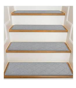 lot 9056 image: Stair Treads for Wooden Steps Indoor, KOOTETA 15 Pack 8 X 30 Non Slip Carpet Stair Treads with Reusable Adhesive
