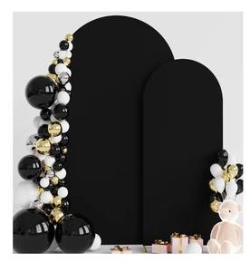 lot 9063 image: Wokceer Wedding Arch Backdrop Cover 7.2FT, 6FT Spandex Fitted Wedding Arch Stand Covers 2 Set Round Top Chiara Backdrop Stands Cover