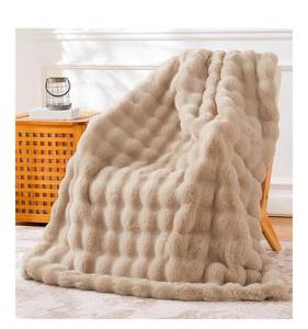 lot 9068 image: BENVWE Faux Fur Throw Blanket for Couch - Cozy Fuzzy Soft Plush Fluffy Thick Luxury Minky Bubble Blanket