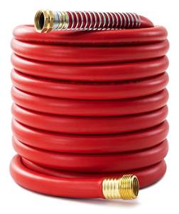 5/8\" Garden Hose 50ft, -40 To 190F Hot/Cold, Heavy Duty,Flexible, 300psi Working, 1000psi Burst, 3/4\" Brass Fittings with Hose Protector Coil Spring for Outdoor,Yard, Farm