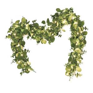 lot 9082 image: Dolicer 2 Packs 6FT Artificial Eucalyptus Garland with LED Light String,