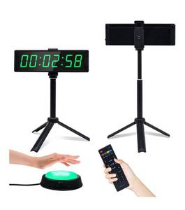 lot 9084 image: YZ Gym Timer Clock for Home Gym, Fitness Timer with Stopwatch Button, Large Digital Stopwatch Countdown Clock, 1224H Digital Wall Clock, with Stand
