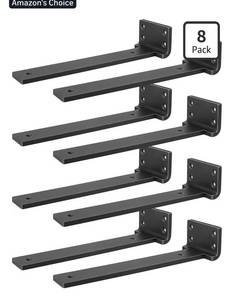 lot 9085 image: Heavy Duty Shelf Brackets, Floating Shelf Bracket 10 inch 8 Pack L Brackets
