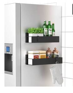 lot 9087 image: 2 Pack Magnetic Spice Storage Rack Organizer for Refrigerator