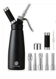 lot 9088 image: Professional 500 ml Aluminum Whipped Cream Dispenser With 5 Decorating Nozzles