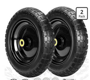lot 9112 image: 13 Flat Free Wheels Replacement for GOR Garden Cart Tires,