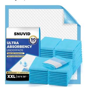 lot 9118 image: Super Absorbent Disposable Underpads - XXL (30 x 36) Leakproof Bed Pads  Quick-Dry, Ultra Thick