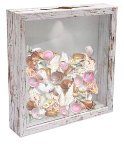 lot 9143 image: GraduationMall 8x8 Top Loading Shadow Box Frame with HD Glass,Wood Display Case