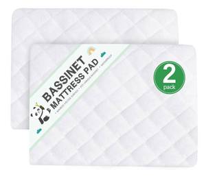 lot 9157 image: Waterproof Bassinet Mattress Protector, Fit for 20.5 x 35 Dream On Me TravelerSeashell,