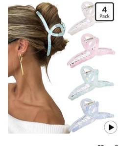 lot 9168 image: Molans 5Inch Large Hair Claw Clips 4 PCS for Women