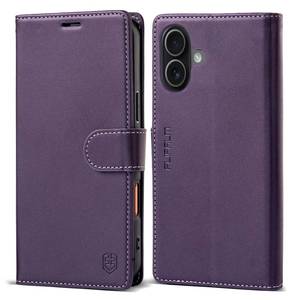 lot 9170 image: Wallet Case for iPhone 17 with Credit Card Holder,PU Leather Folio Flip Kickstand Protective Shockproof Cover for Apple 17 Phone Case (Purple, for iPhone 17-6.3)