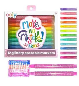 lot 9178 image: Ooly Make No Mistake Glittery Erasable Markers, 12 Stress and Mess Free Sparkle Markers You Can Erase
