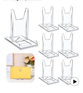 lot 9179 image: 6 Packs Adjustable Purse Display Stand Clear Acrylic Handbag Stand Holder