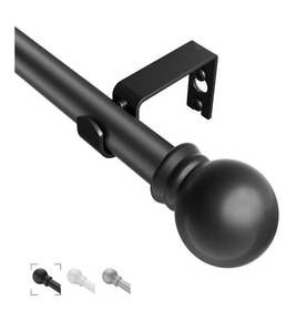 lot 9187 image: Black Curtain Rods for Windows 36- 48, Decorative Drapery Rod Adjustable by Splicing, 58 inch Small Curtain Rod