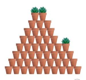 lot 9216 image: vensovo 48 Pcs 2 Tiny Terracotta & Terra Cotta Pots with Drainage