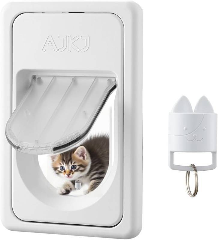 lot 2430 image: Smart Electronic Pet Door, Automatic Cat Dog Door with 3 Modes, Battery Powered Electronic Sensor Pet Door with 1 Sensing Key, Fit for SmallMedium Pets Up to 35lbs - Small Size