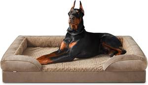 lot 1604 image: INVENHO Orthopedic Extra Large Dog Bed, XXL Waterproof Dog Sofa, Egg-Crate Foam Couch with Washable Removable Cover, Waterproof Lining and Nonskid Bottom