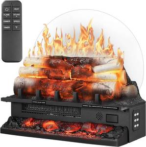 lot 1623 image: $180 20 Electric Fireplace Log Heater, for Home, Room, Office Decor, 750W1500W