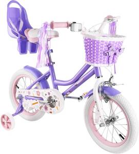 lot 1645 image: $140 RULLY Daisy Kids Bike for Girls Ages 2-9 Years, 12 14 16 18 Inch Princess Girls Bicycle with Doll Bike Seat, Training Wheels, Basket and Streamers, Kids Cycle Bikes, Multiple Colors