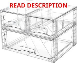 lot 1684 image: Vtopmart 3 Pack Stackable Storage Drawers, Easily Assemble Acrylic Bathroom Undersink Organizers,Clear Plastic Storage Bins for Closet,Cabinet,Pantry,Medicine Organization. Stock Photo Gor Refrence