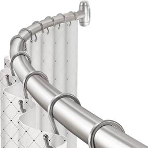 lot 1687 image: Curved Shower Curtain Rod, TOPROD Round Shower Curtain Rod 48-72 Inches Adjustable, Rounded Bowed Stainless Steel Shower Rods for Bathroom, Bathtub, More Shower Space, Brushed Nickel, Need to Drill