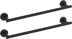 lot 1705 image: 24 Inch Matte Black Bathroom Towel Bar,2Pcs Towel Racks for Bathroom Rod Classic SUS304 Stainless Steel Bathroom Towel Holder Wall Mounted Hardware not included