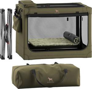 lot 2711 image: Noah & Paw Collapsible Dog Crate 30 Inches, Large Dog Crate for Large Medium Breeds, Travel Kennel for Car, Including Pet Mat for Pet Cage, 2 Storage Pockets, Handbag, 10mm Locking Zipper 302121