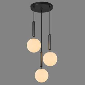 lot 2739 image: $124 Modern Black Pendant Light Hanging Fixture Light for Kitchen Island Mid Century with Globe Pendant Light Milk White Glass Pendant Lighting for Living Room Bedroom Entryway (3 Lights)