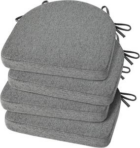 lot 2741 image: Shinnwa Kitchen Chair Cushions Set of 4, Non-Slip Dining Chair Cushions with Ties and Machine Washable Cover, 4 Pack, 17 x 16.5 x 2in, Dark Gray