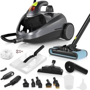 lot 2747 image: $130 Heavy-Duty Steam Cleaner - 1500W Multipurpose Handheld Floor Steamer with 22 Accessories 16ft Cord for Home, Car Detailing, Tile, Grout, Carpet, Wallpaper, Upholstery, Window, Deep Cleaning