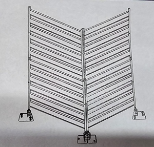 lot 2750 image: 2 Panels Outdoor Privacy Screen, 38 x 44 in Air Conditioner Fence with Ground Stakes, Pool Equipment Enclosure, Louvered Vinyl Privacy Fence, Ideal for Trash Can and AC Units, White