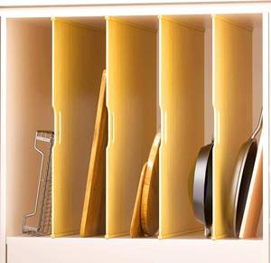 lot 2751 image: 4 Set Trim-to-Fit Wood Tray Dividers for Cabinet, Cookie Sheet Organizer, Multi Layer Embedded Plug-in Board Storage, Cuttable DIY Storage Divider Insert for Kitchen Bedroom Cabinet Closet