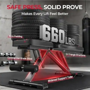 lot 2753 image: FED Fitness - 660 LBS Adjustable Bench for home gym,8 backrest, 4 seat, and 3 leg positions -  Black-red