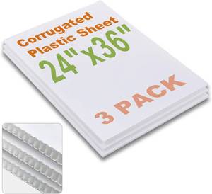 lot 2772 image: Falling in Art 24x36 Corrugated Plastic Board, 3 Pack Coroplast Plastic Sheet, 316 Inch Thick White Double-Sided Blank Poster Board for Indoor and Outdoor Use