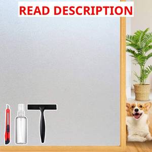 lot 2787 image: Frosted Glass Window Privacy Film Decorative with Tools, 2 Way Frosting Privacy Film for Home, Static Cling Tint for Home Anti-UV, Covering Clings 35.4 by 78.74
