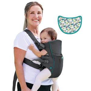 lot 2792 image: Infantino Swift Classic Carrier with Pocket, 2-Ways to Carry Carrier with Wonder Bib & Essentials Storage Front Pocket for Babies 7-26lb, Adjustable Strap, Gray