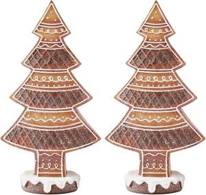 lot 2797 image: WDS WONDROUS Gingerbread Christmas Tree Collectible Figurines Christmas Decorations, Set of 2 Gingerbread Xmas Trees Decor Party Decoration Gift for Table Centerpiece Desktop