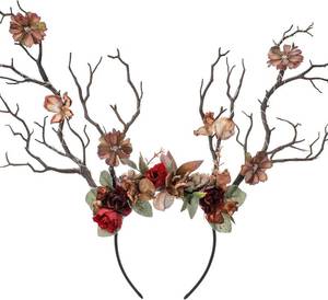 lot 2825 image: MOSTORY Woodland Deer Antler Headband - Fairy Costume for Woman Branch Crown for Renaissance Halloween Renfaire Cosplay