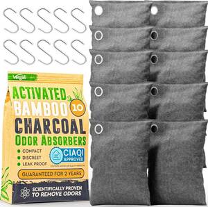 lot 2826 image: Activated Charcoal Odor Absorber for Strong Odors in Car, Closet, Shoe, Basement. 10 Activated Charcoal Bags Odor Absorbers for Home. Bamboo Charcoals Air Purifying Bag Charcoals Deodorizer Eliminator