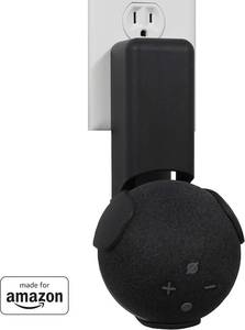 lot 2851 image: Made For Amazon Outlet Hanger, Black, for Echo Dot (4th generation)